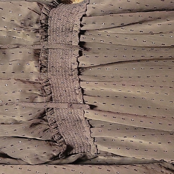 Old Navy Waist Defined Shine Mini Brown Shine Dress Size Medium Petite - Picture 6 of 11